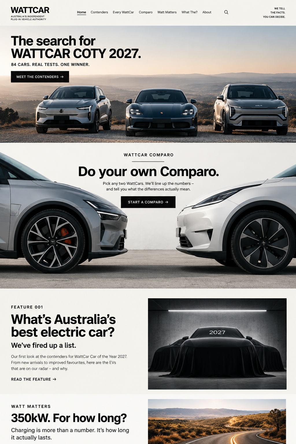 Two electric cars facing each other